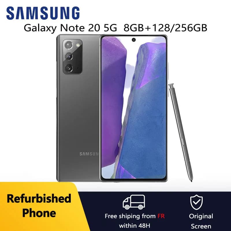 Samsung Galaxy Note 20 5G ricondizionato N981U1 N981B N9810 N981N "8 + 128/GB Octa Core NFC Cellulare Eccellente condizione