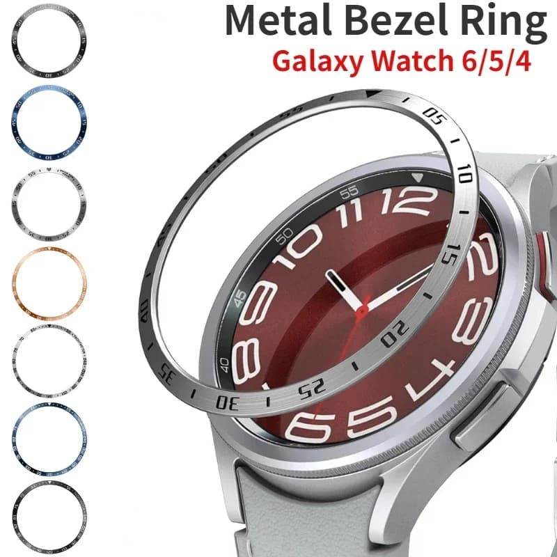 Metal ring for Samsung Galaxy Watch 6 Classic 47mm 43mm 46mm 42mm Watch with protective cover for time/speed scale 6/5/4 40mm 44mm