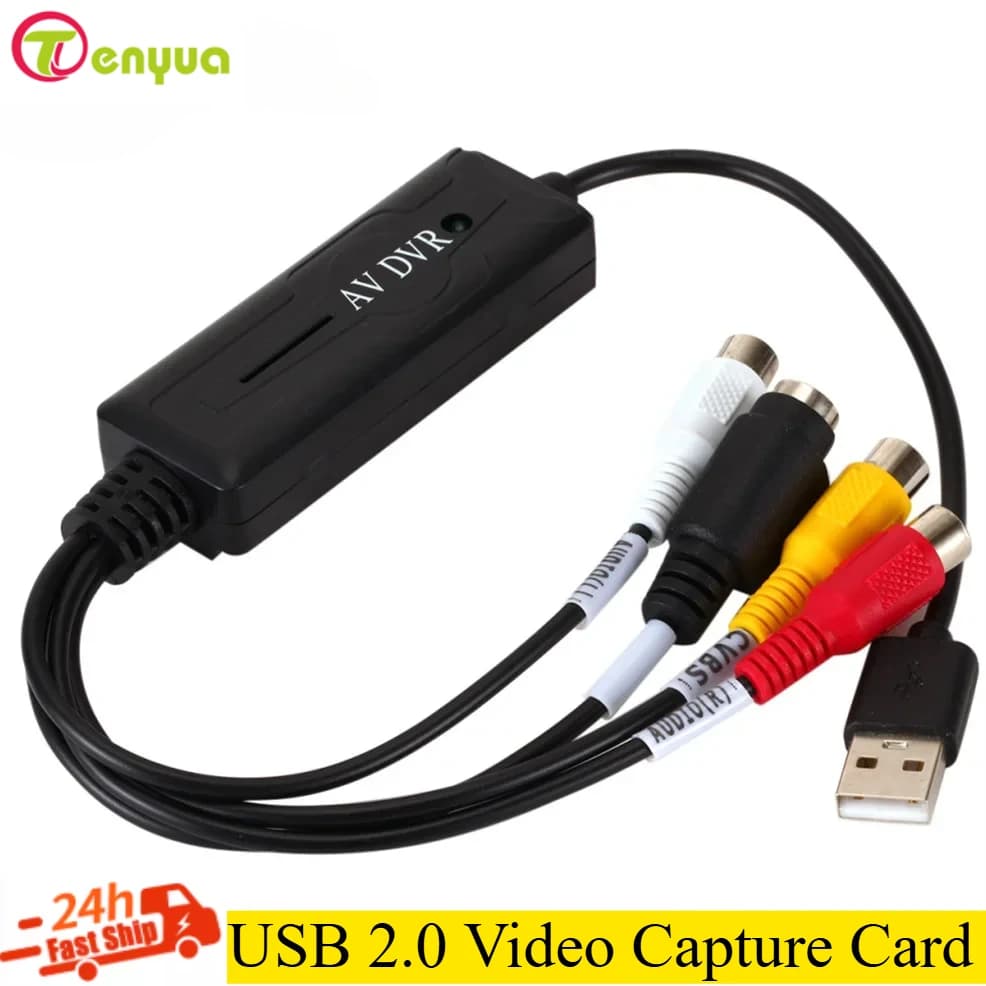Scheda di acquisizione video USB 2.0 Convertitore USB digitale a AV RCA Adattatore portatile Cavo connettore video per DV/Hi8/VHS TV DVD per la casa