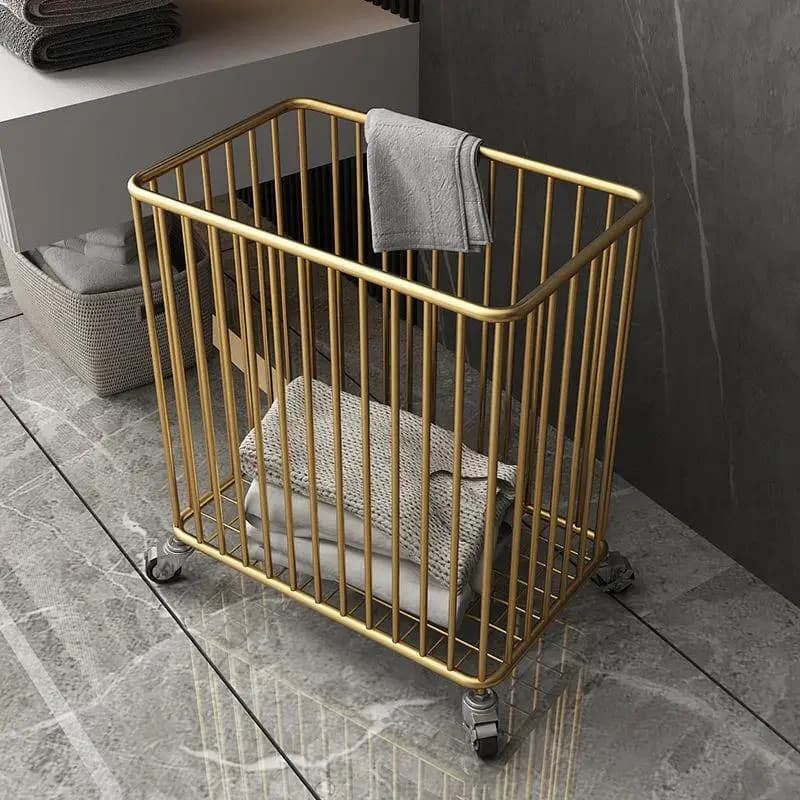 Carrello portabiancheria con filo rotolante Soluzione portabiancheria portatile Comodo portaoggetti per vestiti Elegante organizzatore con ruote