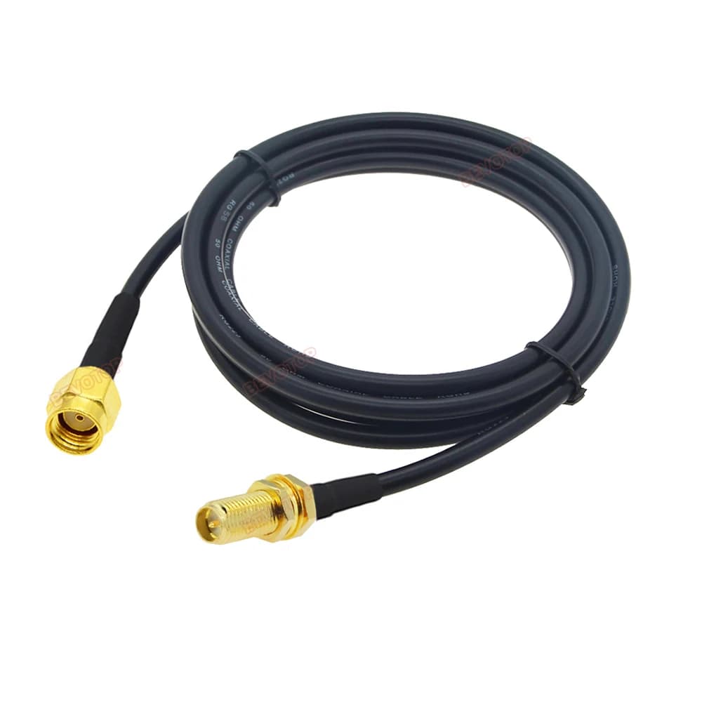 RG58 Cable RP-SMA Male to RP-SMA Male/Female15mm Thread Bulkhead RG-58 50 ohm RF Coaxial Pigtail WiFi Antenna Extension Jumper