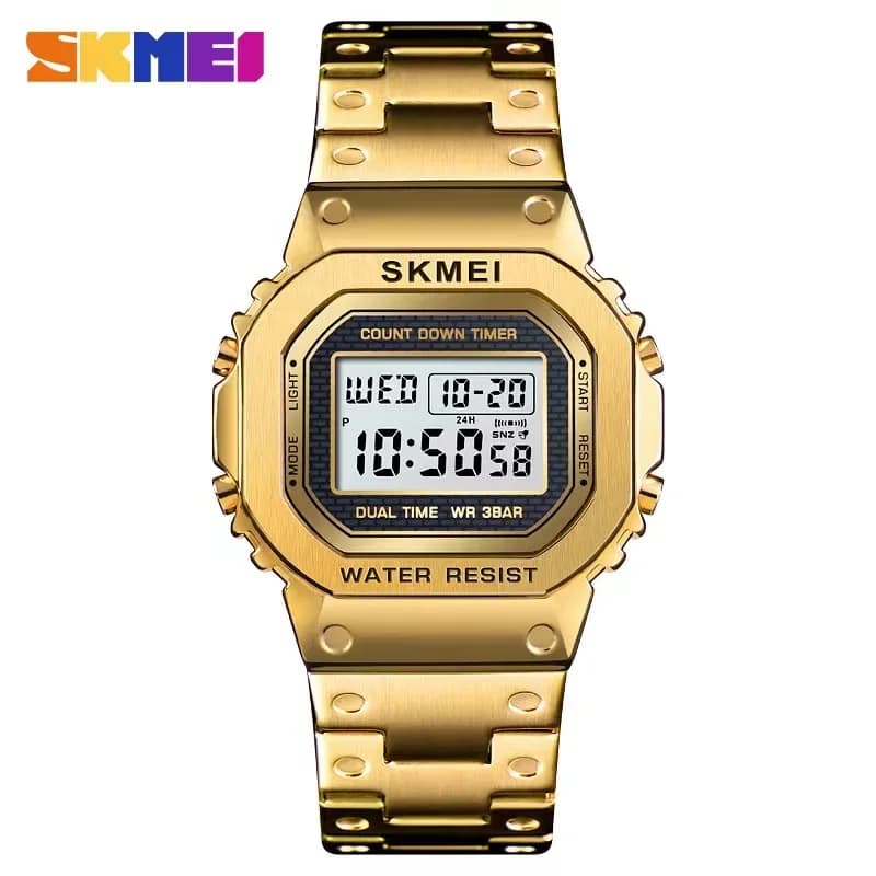 SKMEI 1456 3Bar Waterpoof Alarm Clock Alloy Digital Men's Watches Reloj Hombre Fashion Sport Watch Digital Men's Watches