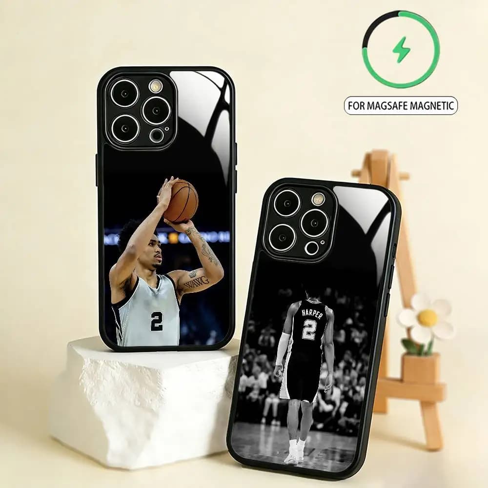 Cover per telefono B-Basketball Star D-Dylan Harper per iPhone 17, 16, 15, 14, 13, 12, 11 Plus, Pro Max, magnetica per ricarica wireless MagSafe