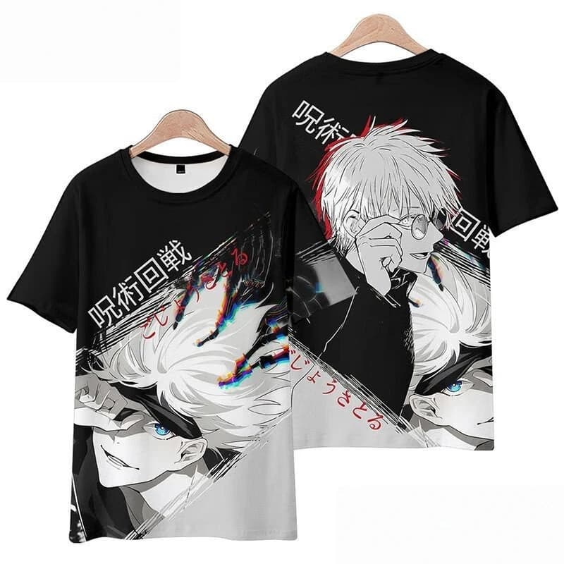 3D character print t-shirt, casual fabric top, short sleeve shirt with quick drying round neck inspired by the anime Jujutsu Kaisen
