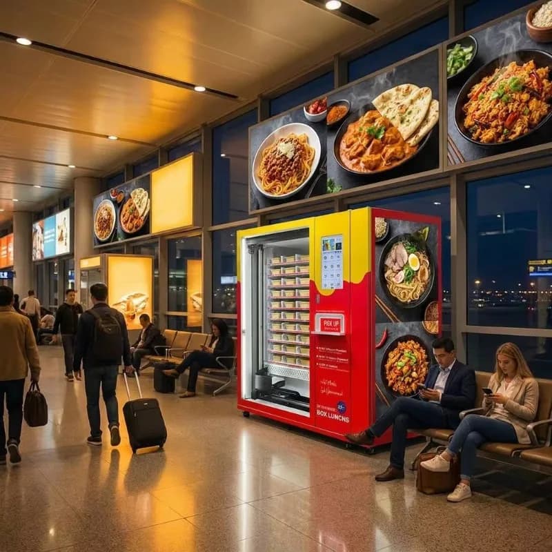 FL AI Intelligent Automated Heated Food Vending Machine with Smooth Elevator Delivery & Fast Heating for Hot Pasta & Bento