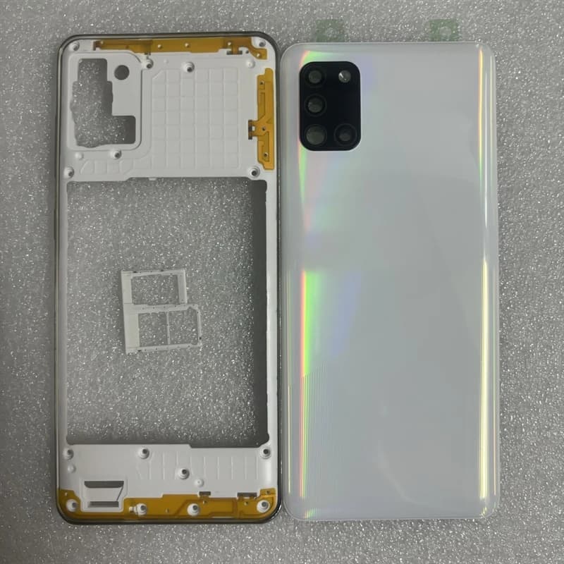 Custodia completa calda per SA Galaxy A31 A315 A315F A315G A315N Custodia telaio centrale + custodia posteriore batteria porta posteriore con lente della fotocamera