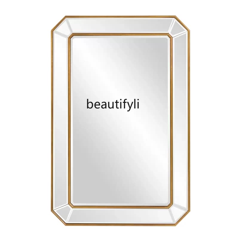 Specchio da bagno americano a parete, lavabo, antiappannamento, semplice specchio per il trucco a parete con lusso leggero