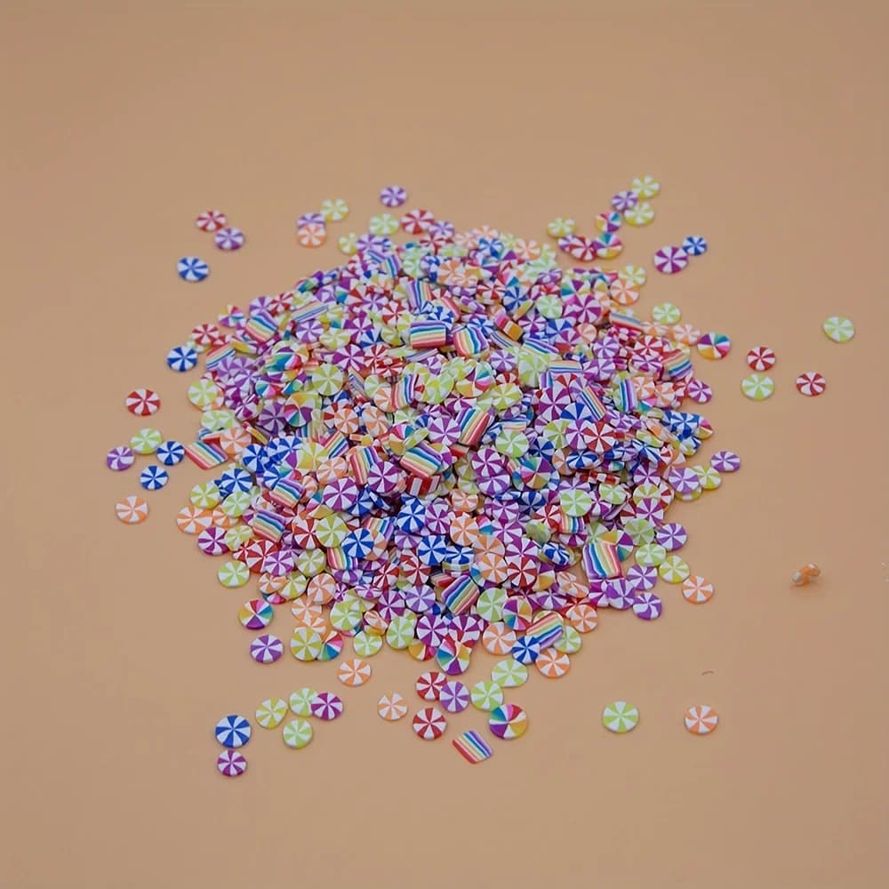Fette di menta vibranti multicolori a strisce, perfette per nail art 3D, creazioni fai da te in resina, custodie per telefono a tema dolce, fatte a mano