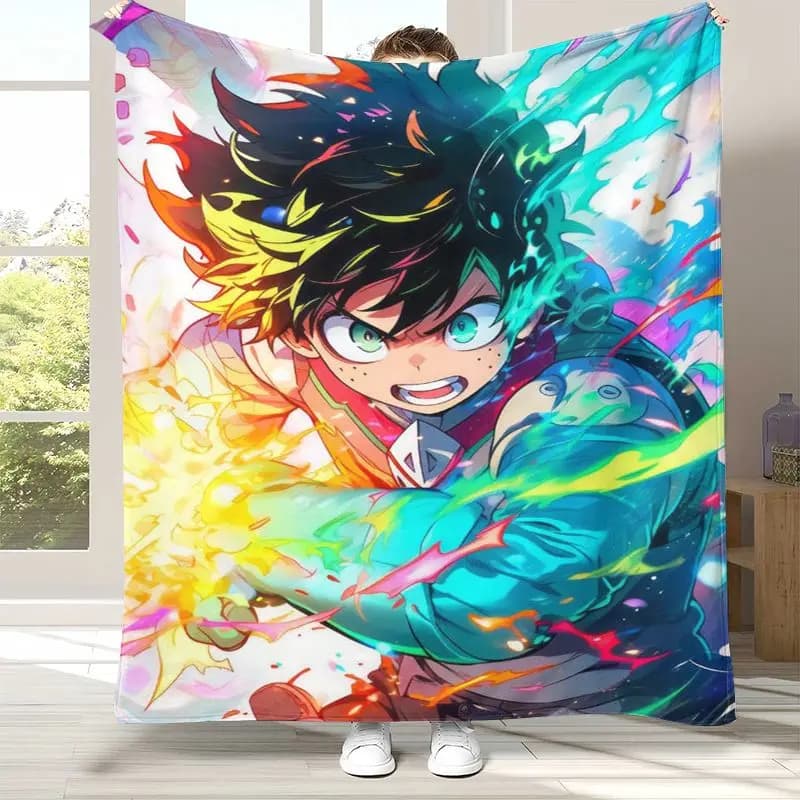 My Hero Academia Anime Cartoon Flannel Blanket,Ultra Soft Warm Plush Throw for Home Bedroom Bed Sofa Cover Camping Picnic gift