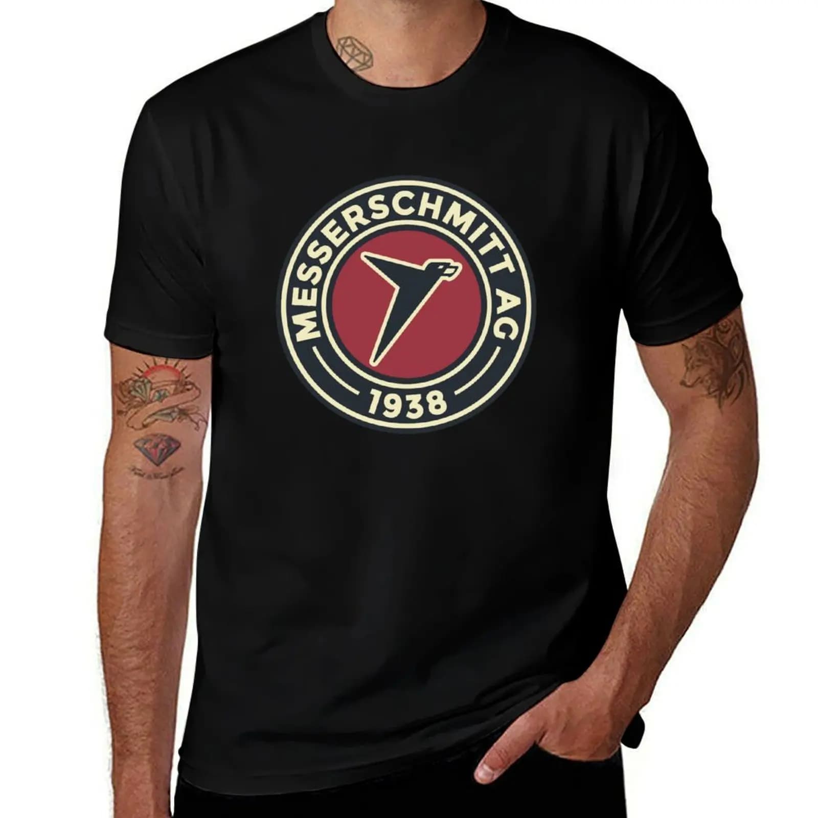 Messerschmitt AG Custom Round Vintage Logo T-Shirt funny t shirts man t shirt man designer T-Shirt