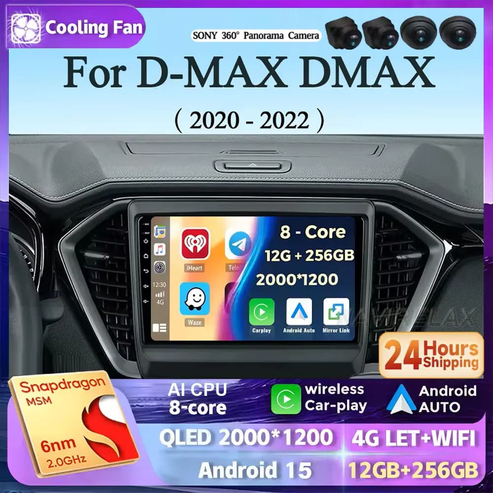 Android 15 Carplay Auto Per Isuzu D-MAX DMAX 2020 2021 2022 Autoradio Lettore Video Multimediale di Navigazione GPS No 2Din 2 Din DVD