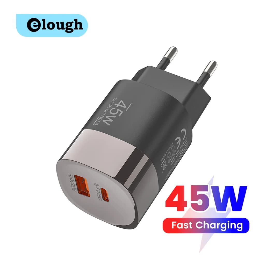 45W Quick Charger USB C Charger Mobile Phone Fast Charging PD25W Quick Charge USB Type C Charger EU/US/UK Plug Power Adapter