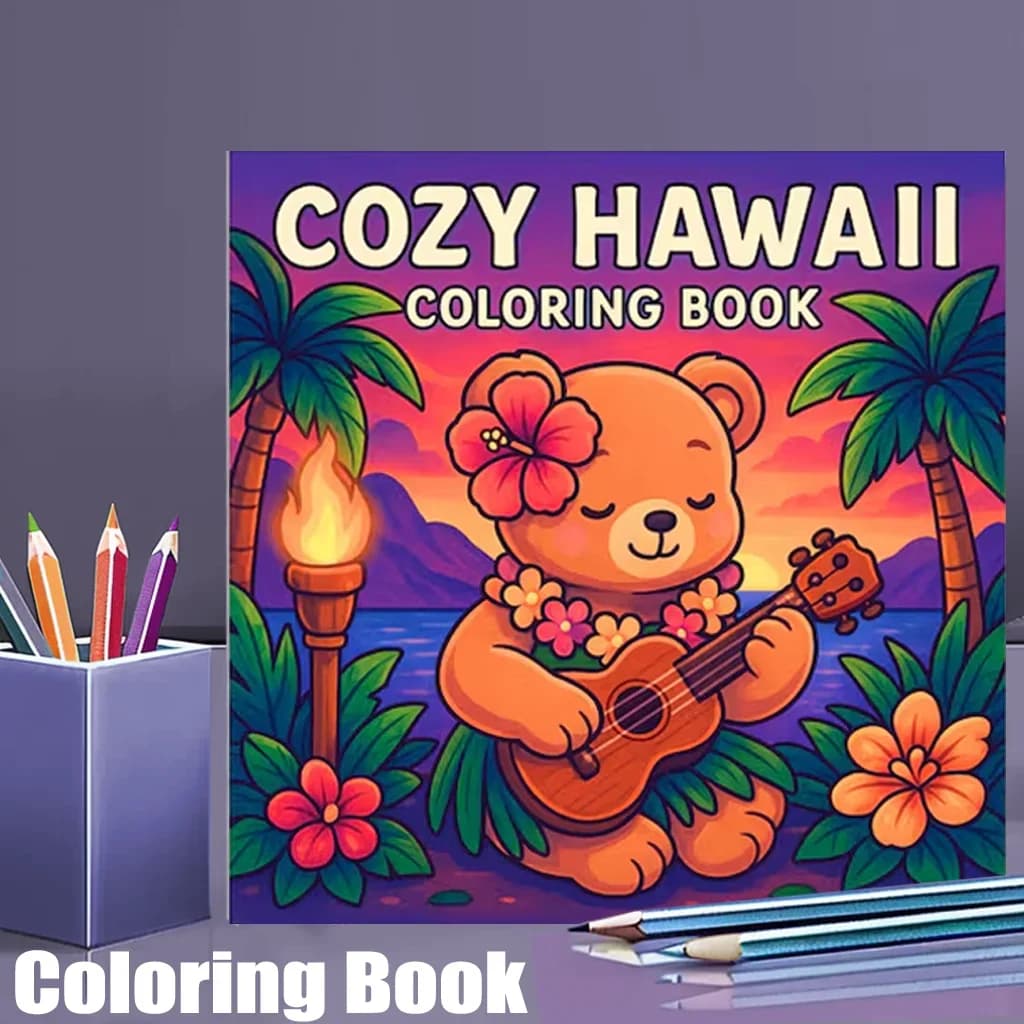 Cutie Hawaii Coloring Book for Adult | 28 Pages Colouring Book, Drawing Supplies for Christmas, Thanksgiving