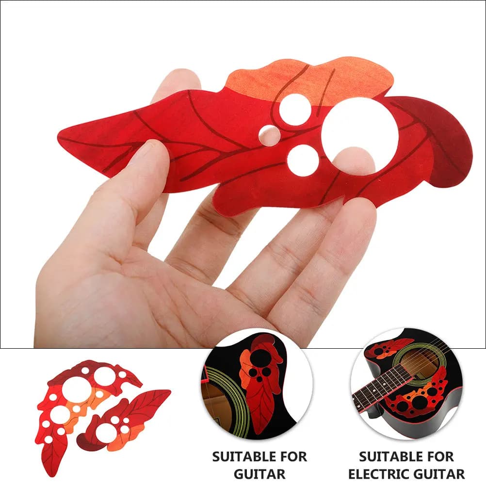2 Pezzi Battipenna per Chitarra Acustica/Elettrica da 41 Pollici, Design Foglia d'Uva, in PVC Autoadesivo, Protezione Foro Acustico