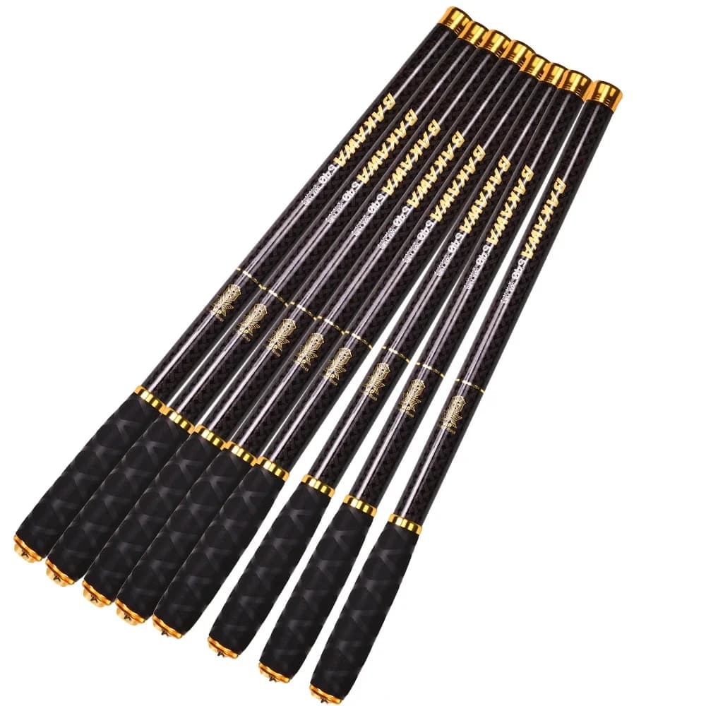 BAKAWA Canna da pesca telescopica in fibra di carbonio ultraleggera 2.7M 3.6M 4.5M 5.4M 6.3M 7.2M Stream Feeder Pole Attrezzatura d'acqua dolce