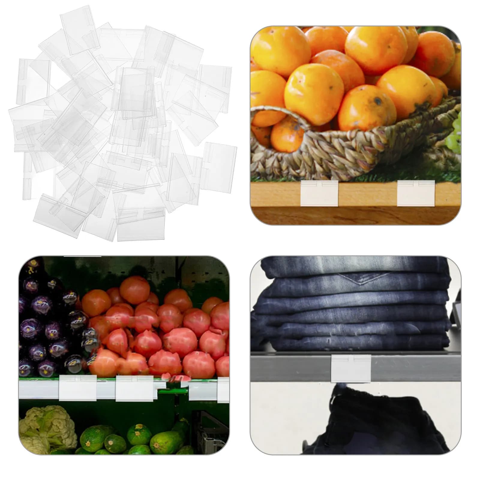 50 Pezzi Porta Prezzi in Plastica, Clip per Etichette, Robusti e Facili da Usare, per Esposizione Merci in Supermercati e Negozi