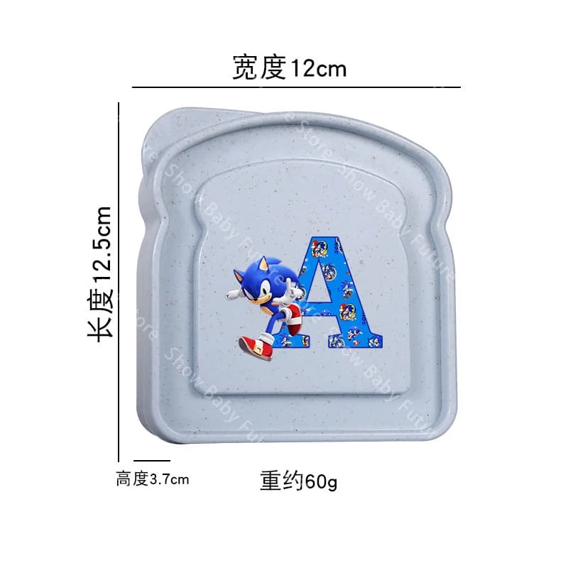 2026 Cartoon Sonics Letter Sandwich Storage Box Boys Anime Sliced Toast Container Student Lunch Boxes Food Container with Lid