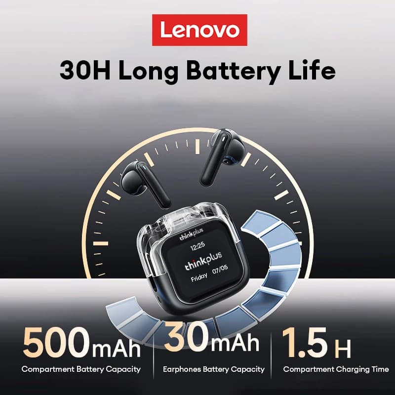 Nuovo Lenovo LP70 PRO Touchscreen Earburds Wireless Bluetooth 5.4 HIFI Auricolari stereo 30H Lunga durata Cuffie con riduzione del rumore