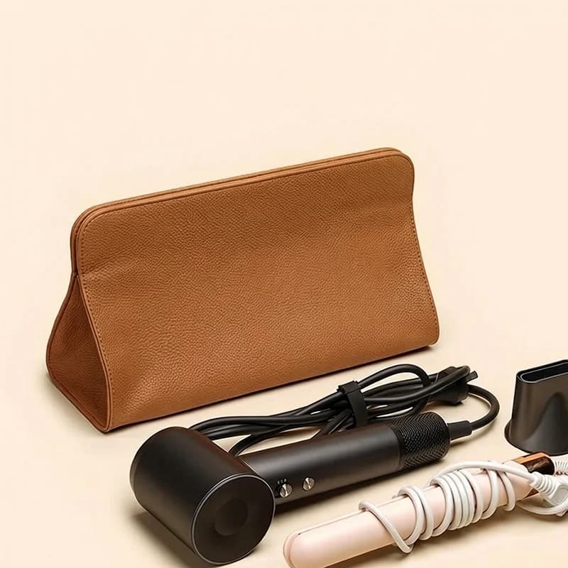 Hair‑dryer storage bag, makeup pouch and portable travel wallet