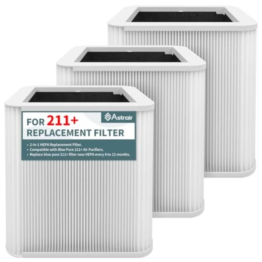 Filtro di Ricambio Compatibile con Purificatore d'Aria Blue Pure 211+, Filtri HEPA H13 Pieghevoli per Particelle e Odori