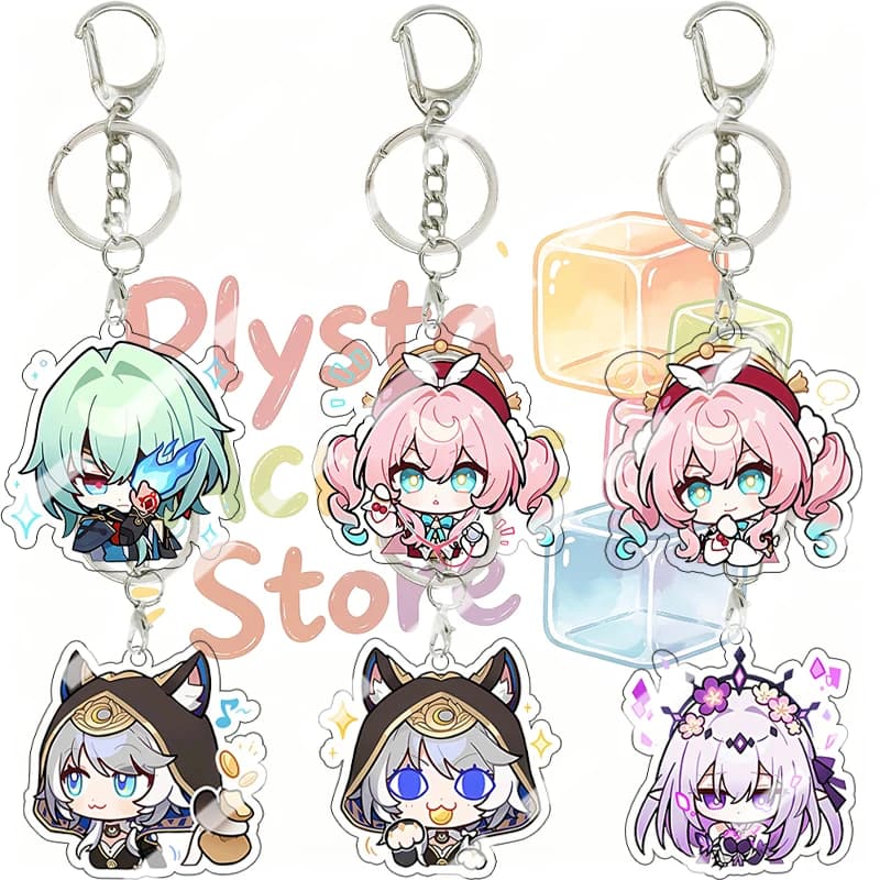 Acrylic Honkai: Star Rail Luka Hook Kafka Q Version Expression Keychain Pendant Cartoon Cute Peripheral Key Ring Ornaments Gifts