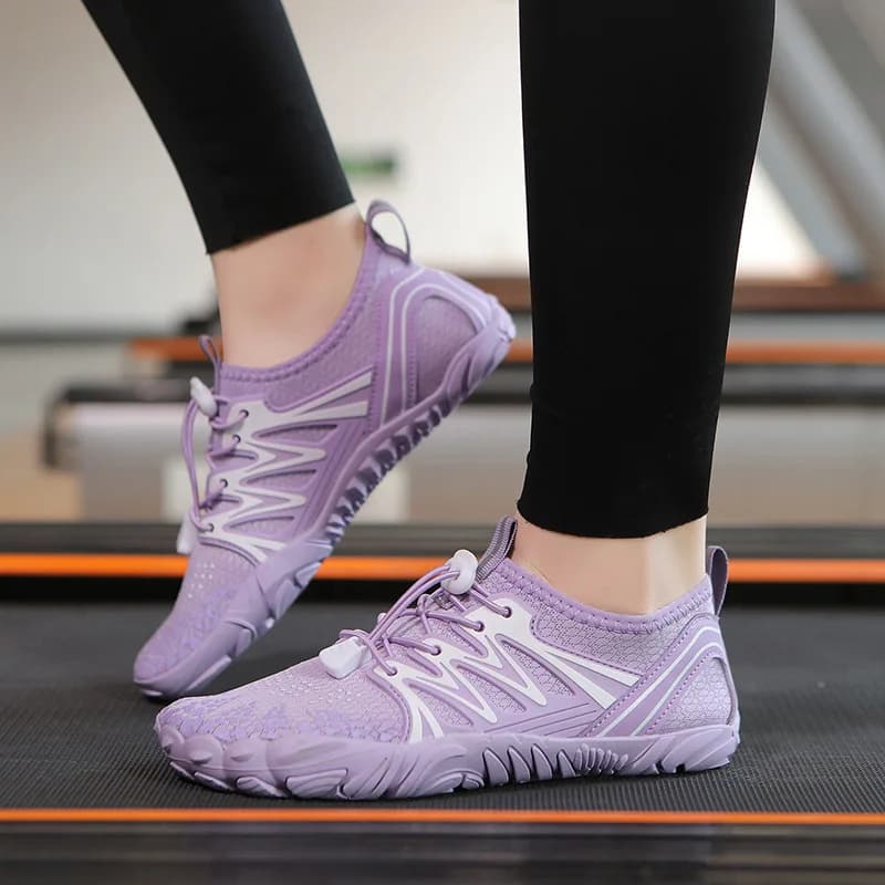 Indoor naked foot fitness shoes, men's and women's jumping rope shoes aerobic sports shoes with silent soft sole Treadmill shoes non-slip sea shoes water don