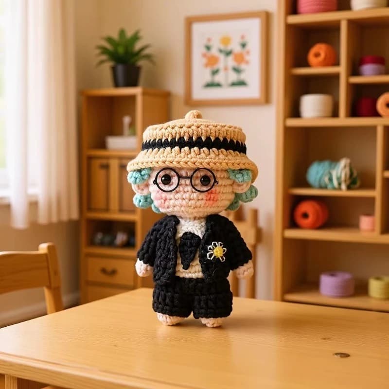 Nuova Bambola Cartone Animato Lavorata a Maglia Fatta a Mano, Ciondolo per Borsa in Filato all'Uncinetto, Statuetta per il Supporto dei Fan di Concerti, Regalo Creativo Decorativo