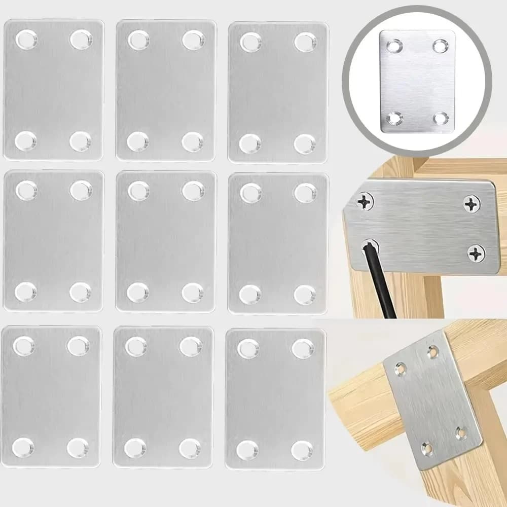 Right Angle Bracket, Straight Four Hole Fixed Angle Bracket, Furniture Fasteners, Wood, Shelves, Cabinets