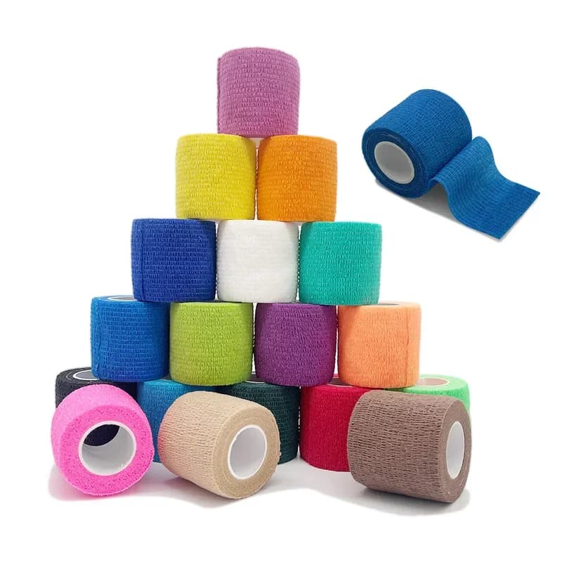 6 Nastro avvolgente per benda elastica autoadesiva sportiva colorata a prezzo preferenziale per cuscinetti di supporto per ginocchio, dito, caviglia, palmo, spalla