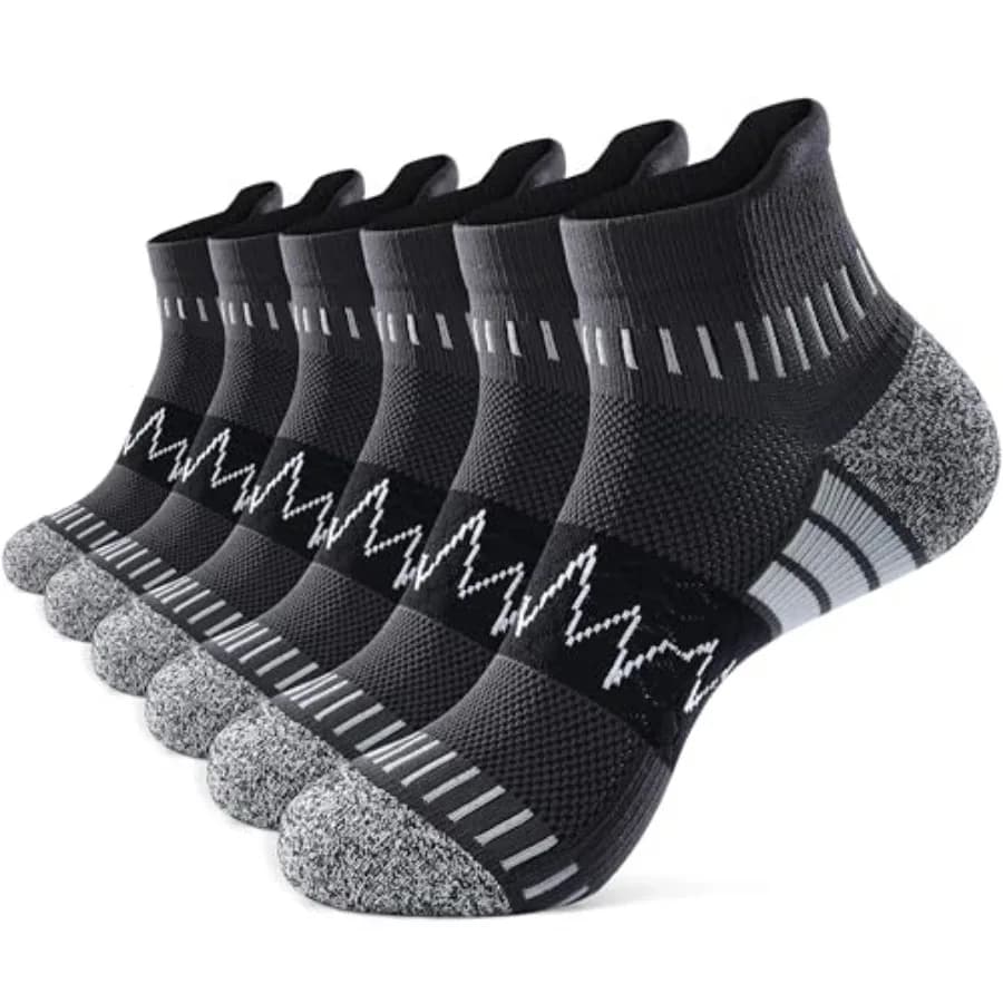 IRAMY Ankle Compression Socks for Men Women Athletic Running Socks with Arch Support Cushion 3/5 Pairs