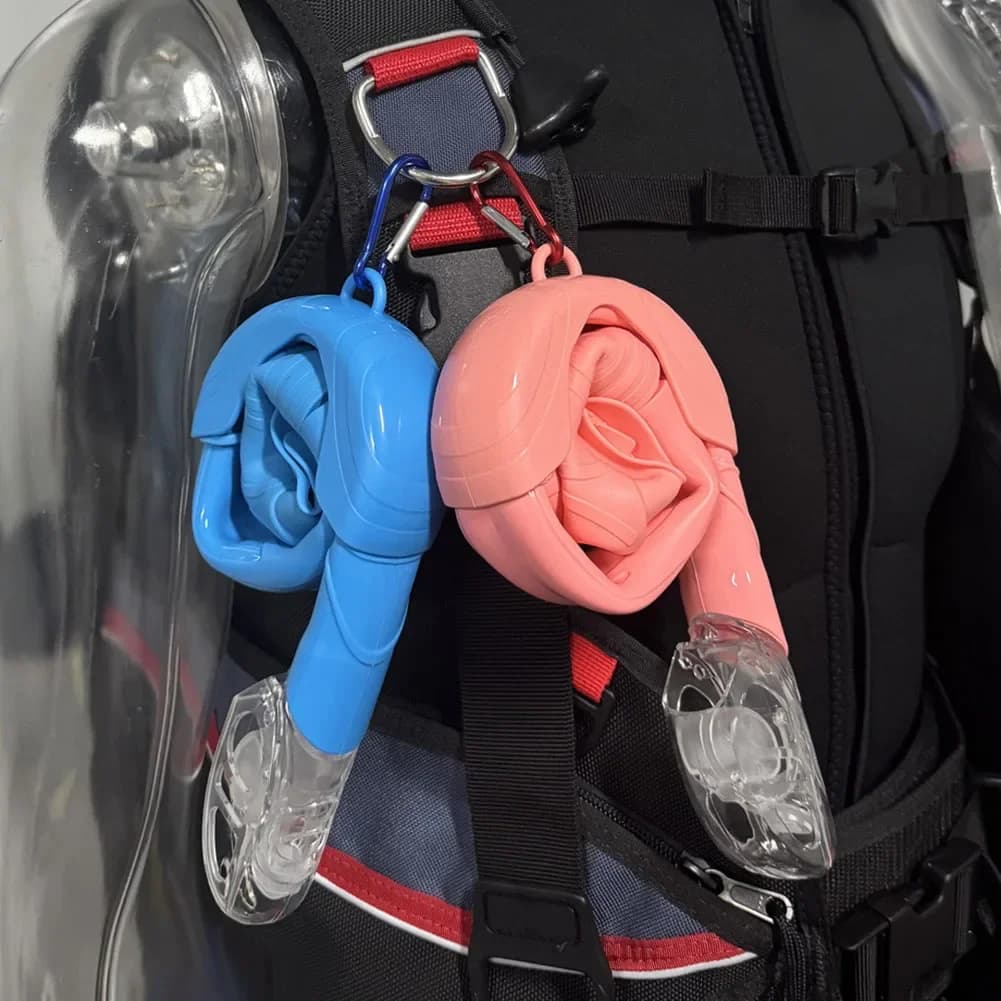 Nuovo Snorkel in Silicone Arrotolabile 2in1 per Nuoto e Snorkeling con Fibbia per Appendere, Tubo Respiratorio Confortevole per Snorkeling