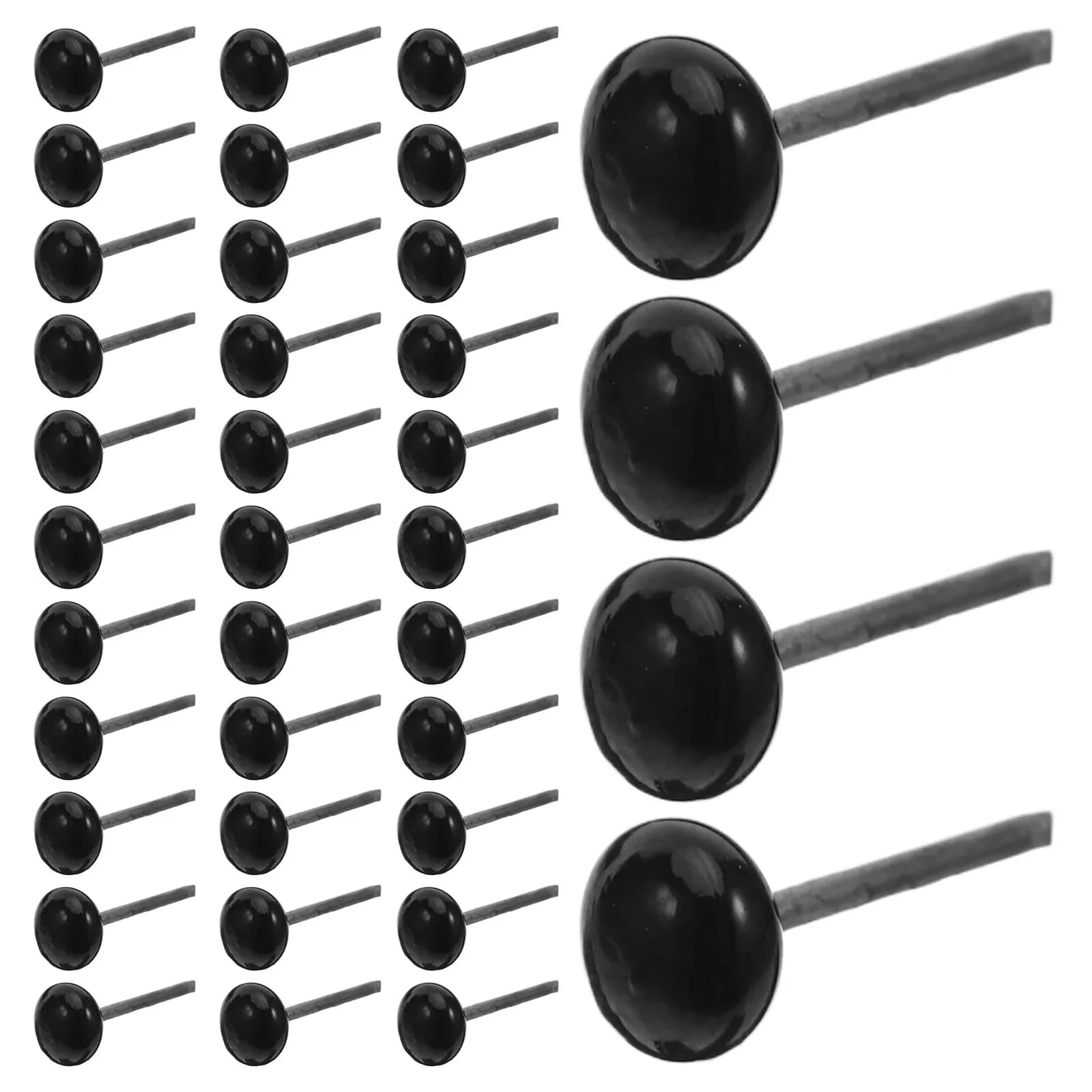 100 Pezzi Occhi di Sicurezza in Vetro Nero da 5mm, Occhi Realistici Rotondi per Lavori Artigianali, Felting, Uncinetto, Lavorazione a Maglia, Creazione di Animali Fai-da-Te