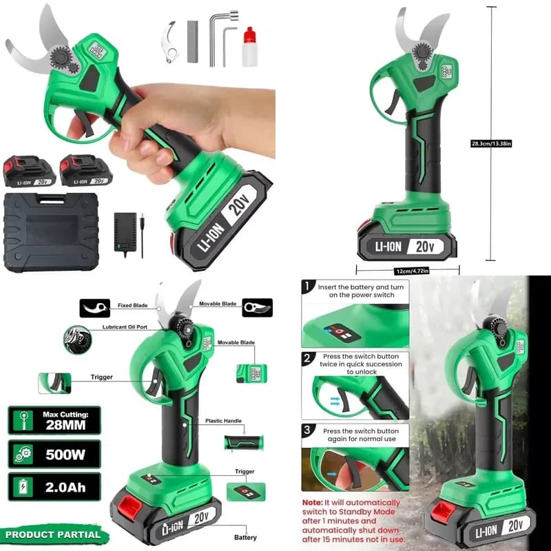 Efficient 20V Brushless Cordless Electric Pruner Garden Scissors for Wood Cutting Pruning Shears Secateurs Tool