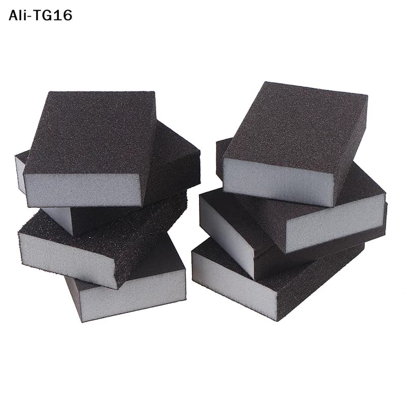 【ReA】3 pezzi di spugne per lucidatura e levigatura, blocchi di spugna per levigatura manuale, riutilizzabili e lavabili, per lucidatura di metallo, legno, cartongesso e vetro.