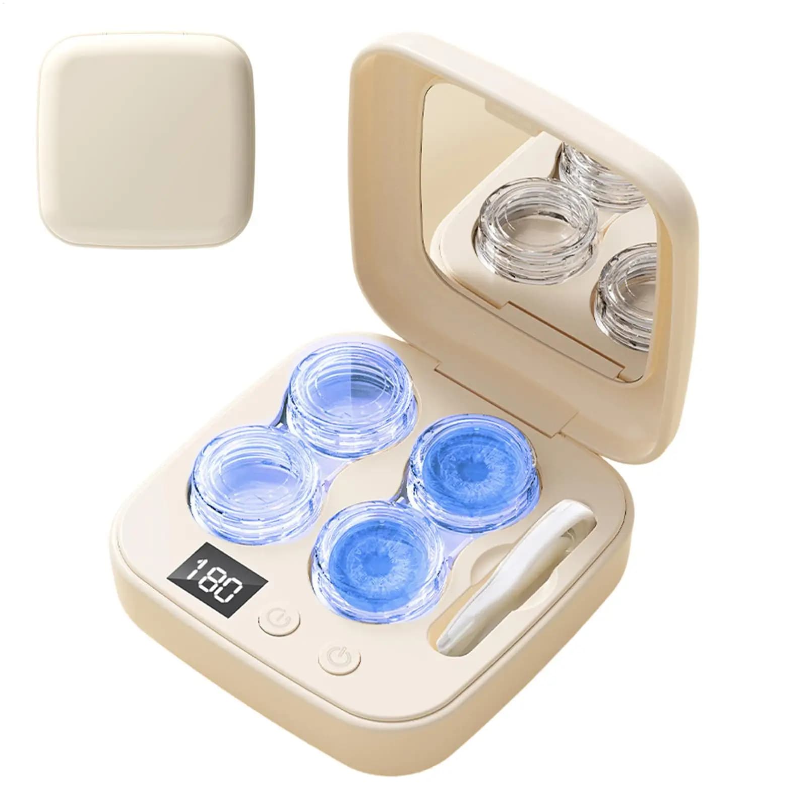 Contact Lens Cleaner Machine Portable with Type C Charger Soft Lens Vibration Cleaning Device for Women Adults Home Travel Daily