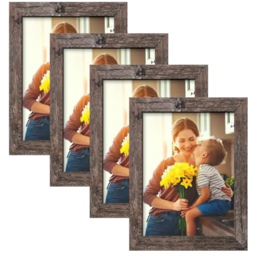 Picture Frame Set of 4, Gallery Wall Frame Set Thin Border for Tabletop or Wall Display