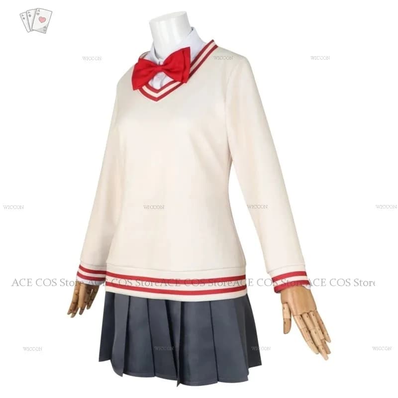Momo Ayase Aira Shiratori Costume Cosplay Wig Anime Dandadan School JK Uniform Coat Earrings Gonna Sweater Halloween party Wo