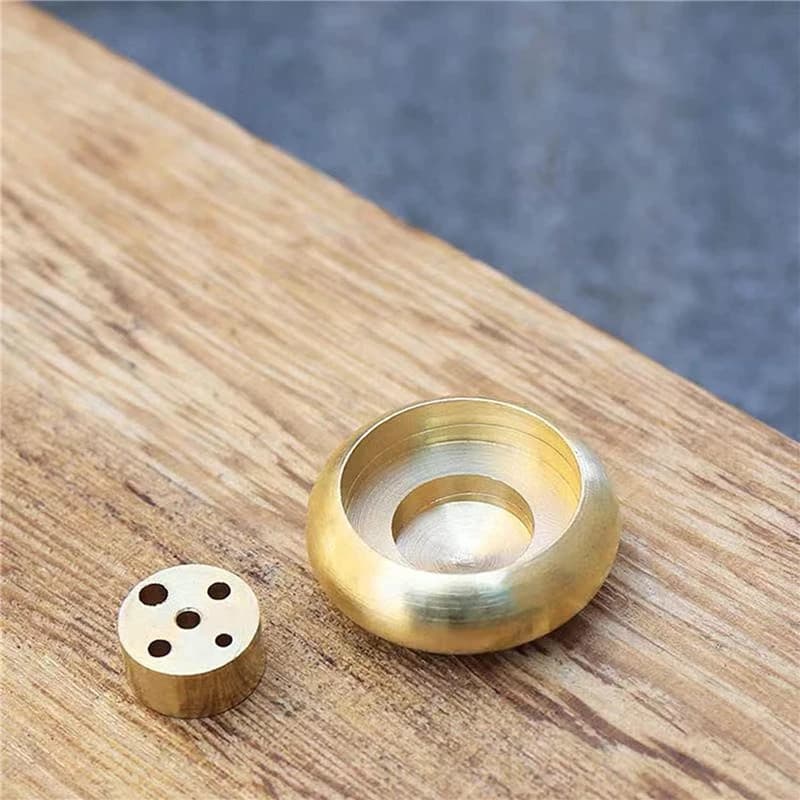 Supporto per bastoncino per bruciatore di incenso in ottone Base per pannello di incenso in filo di filo Bobina di legno di sandalo Decorazione per la casa da studio portatile