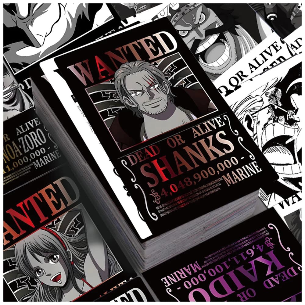 10/30/56 Pezzi Adesivi Classici Anime ONE PIECE Wanted Posters, Sticker Cartoon Impermeabili per Telefono, Notebook, Valigia, Decorazioni Cool