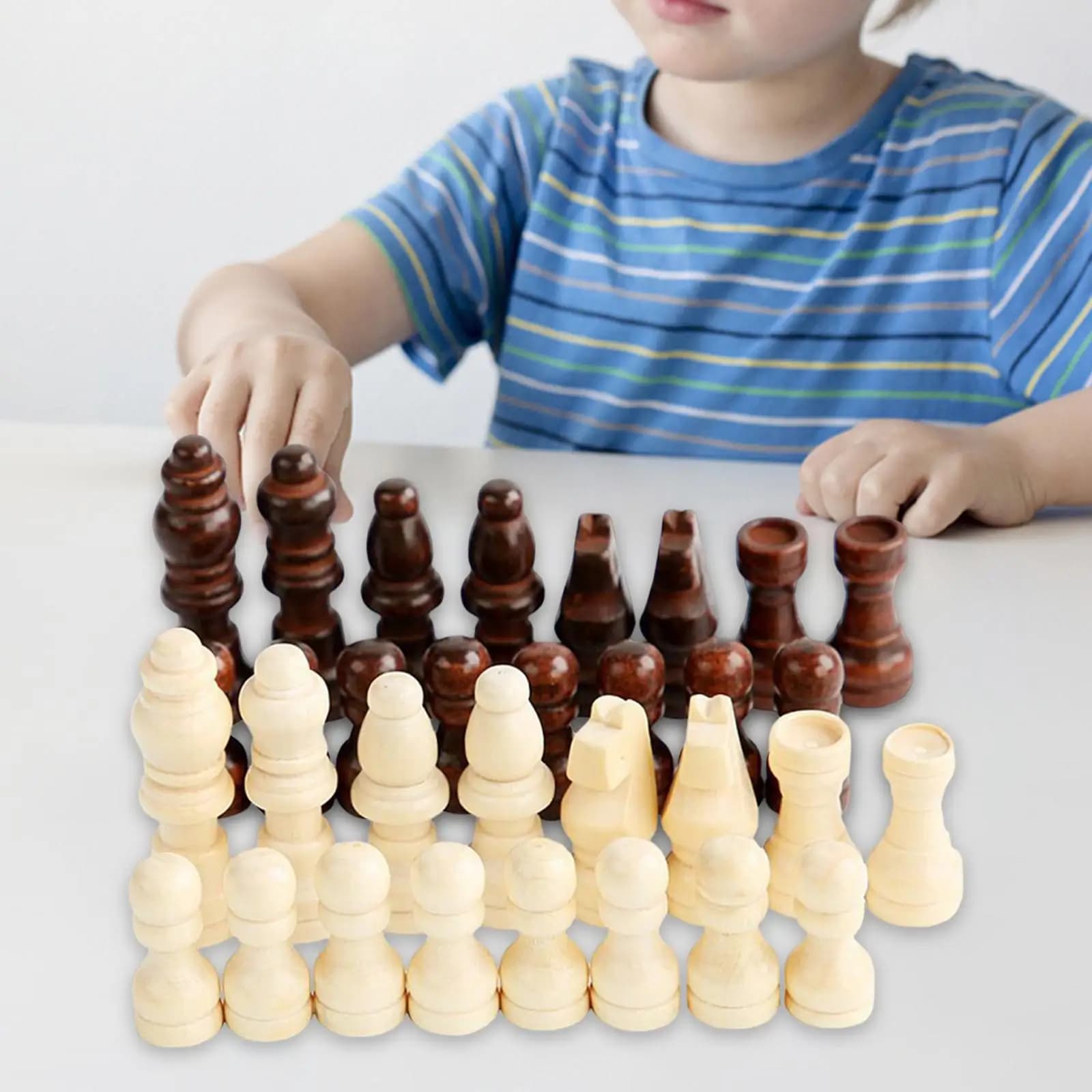 32Pcs Chess Game Pawns Chess Pieces for Checkers Game 1-2 Players Chessboard