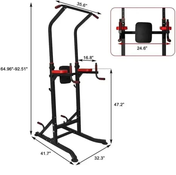 Fitness traction rack with multi-layer equipment Design with metal traction bar for home gym 1