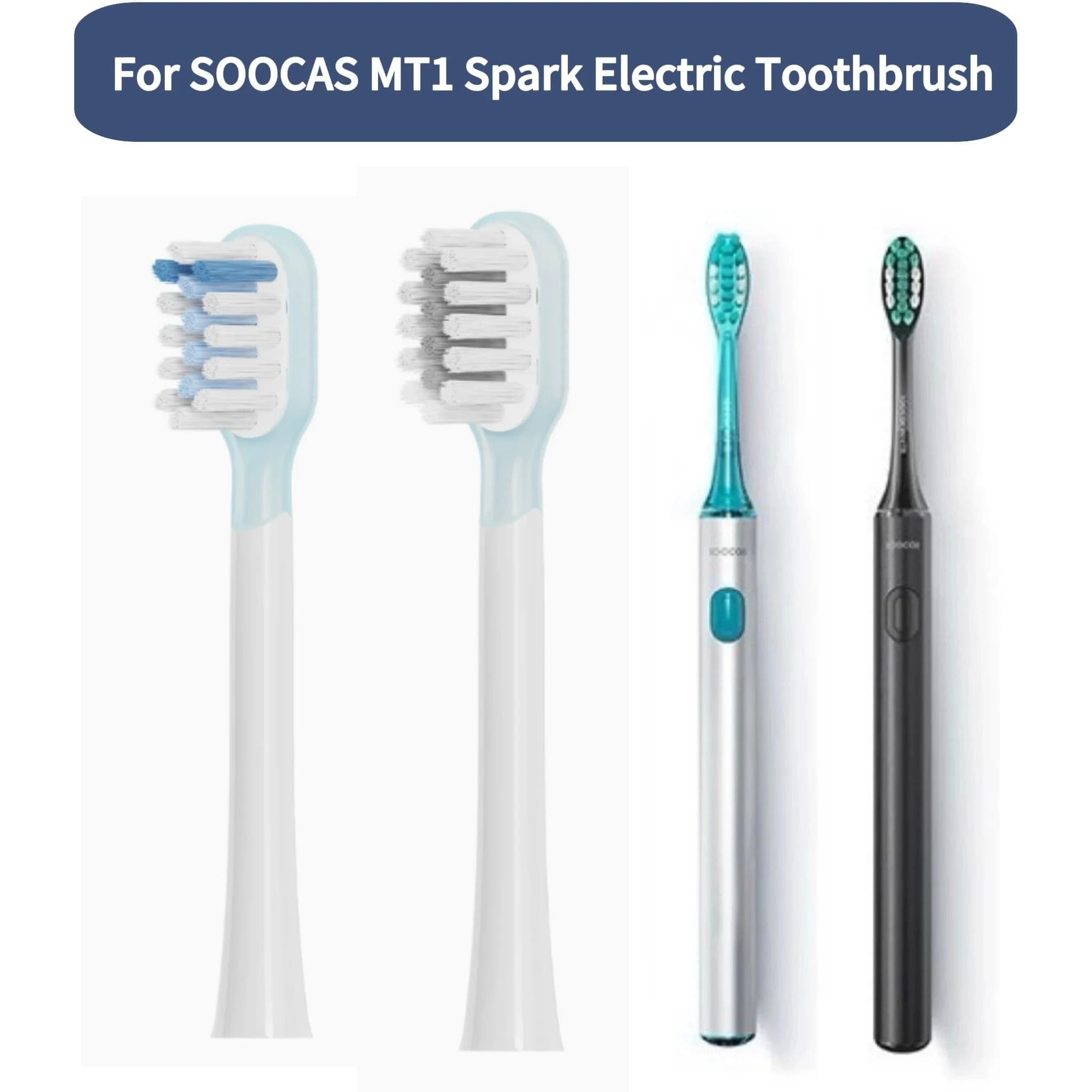 Replacement heads for toothbrush for SOOCAS MT1 Spark Electric toothbrush Ugelli with soft DuPont bristles, soft and clean MT-1 head