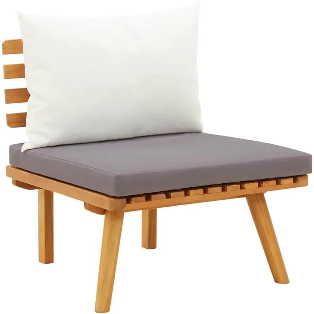Acacia Wood Patio Chair Set with Cushions - Traditional Outdoor Furniture for Garden, Deck, or Lawn - Simple Assembly, Light Woo
