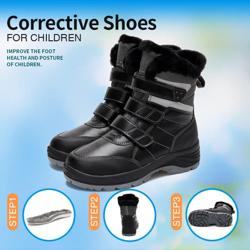 Princepard Stivaletti ortopedici per bambini con solette di supporto per l'arco plantare Scarpe casual per bambini adulti in pelle per piedi piatti