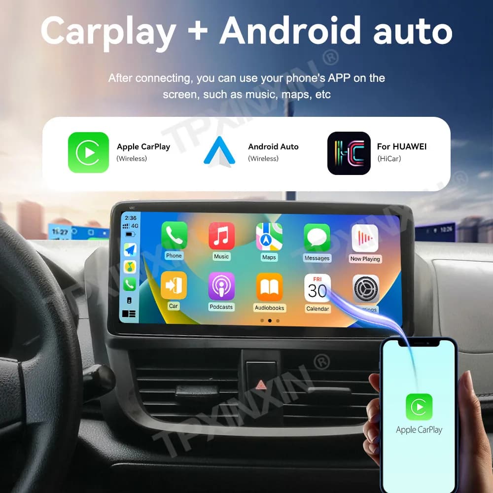 For Toyota Vios 2017 2018 2019 2020 2021 Android Carplay Car Radio Stereo Automotive Multimedia Player GPS Navigation Head Unit
