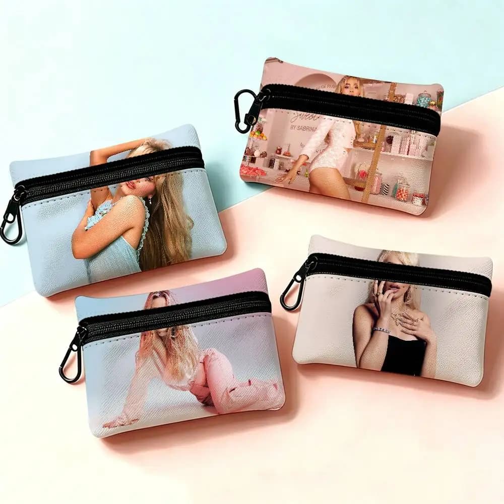 E-Espresso S-Sabrina Sweet Oxford Fabric Zipper Pouch Lightweight Hanging Coin Wallet For Coins ID Cards Keys Lipstick Earbuds