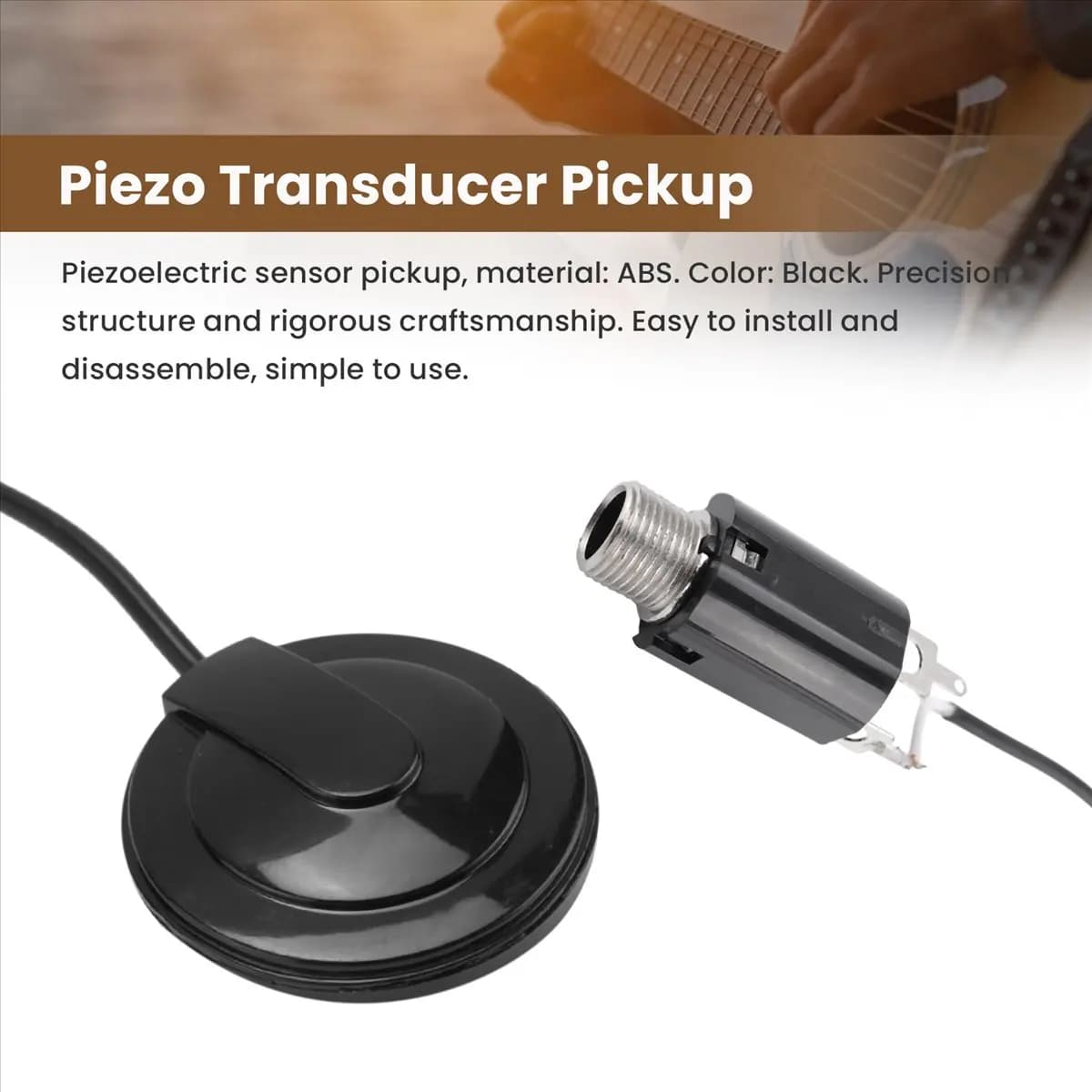 (ABYM) Pickup per Chitarra Acustica, Trasduttore Piezoelettrico per Chitarra, Violino, Ukulele, Mandolino