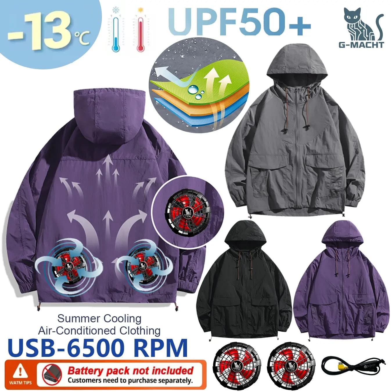 Gilet rinfrescante USB 12V/5V per coppie, giacca con ventola resistente al calore, abbigliamento climatizzato traspirante a maniche lunghe con protezione UV
