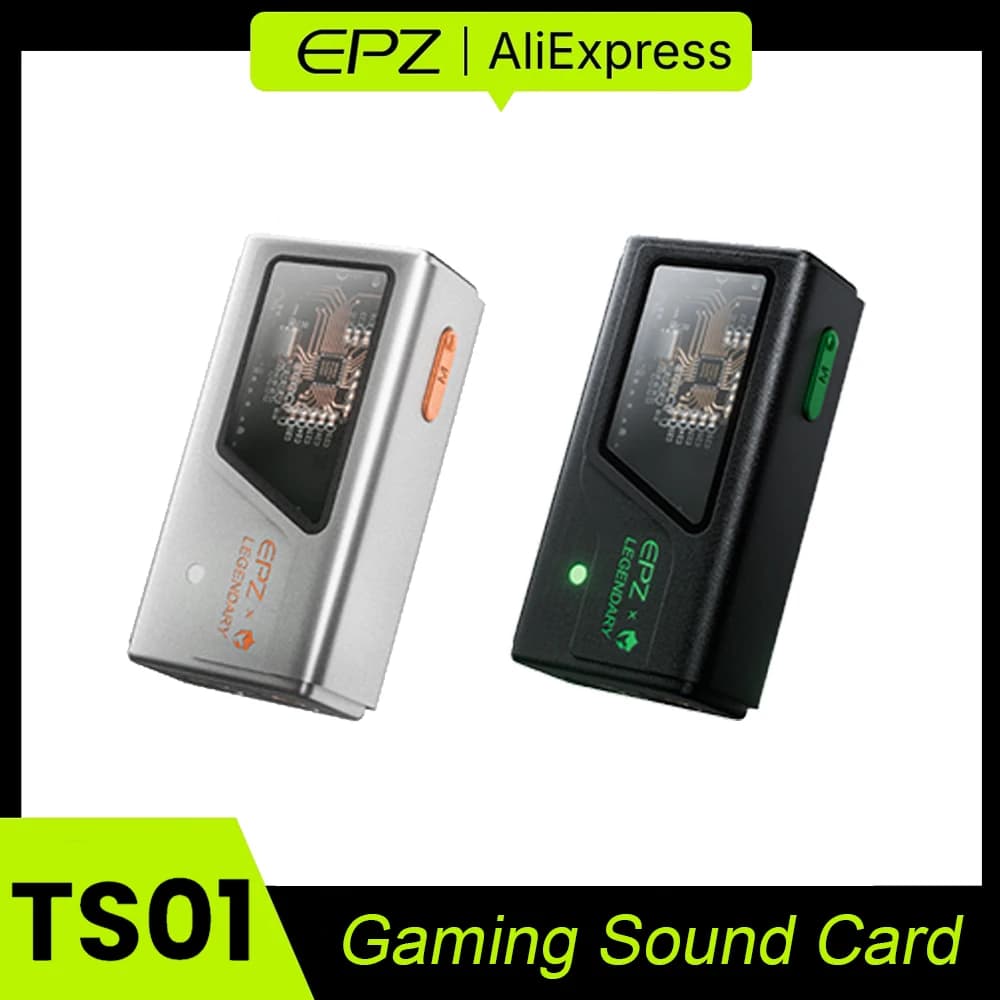 EPZ TS01 Gaming Headset External Sound Card with Virtual 7.1 Surround Sound Portable Audio Decoder Compatible with PC and PS4