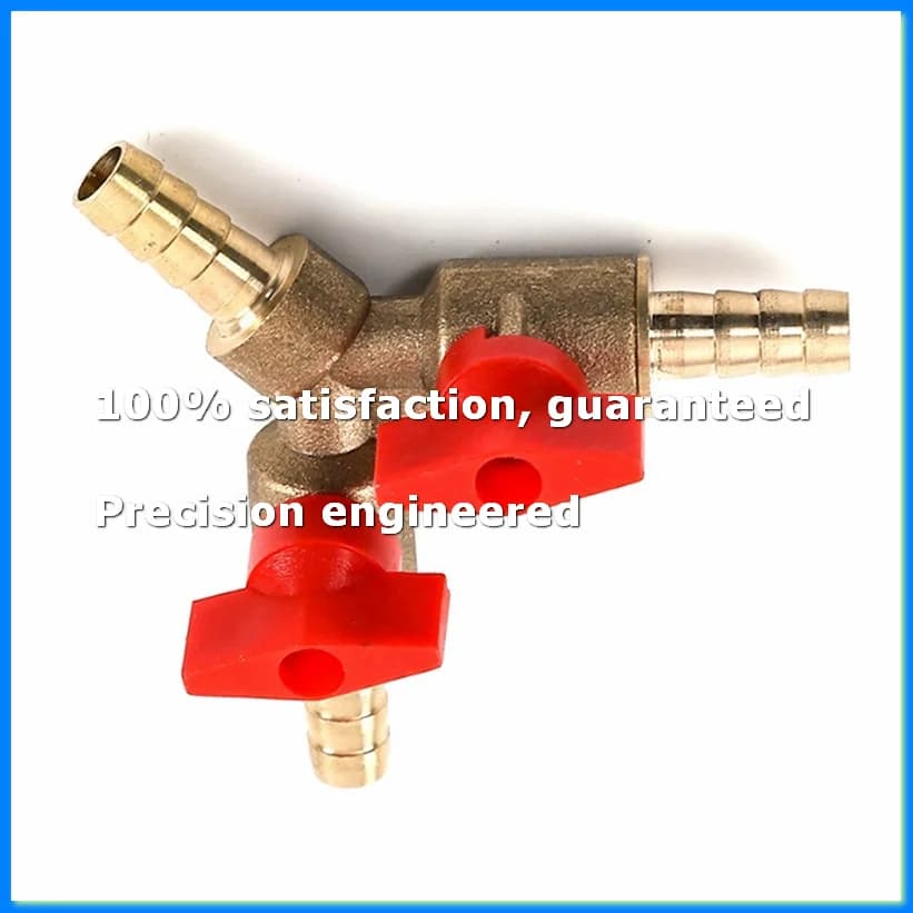 4 Pieces 3 Vie Ball Valve with clamp for pipe Carburet/Gas 8mm in Brass Type Y for Garden Tools - A69M